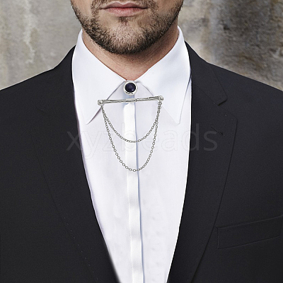 1Pc Brass Hanging Chains Collar Pins Tie Clips DIY-CA0005-89P-1