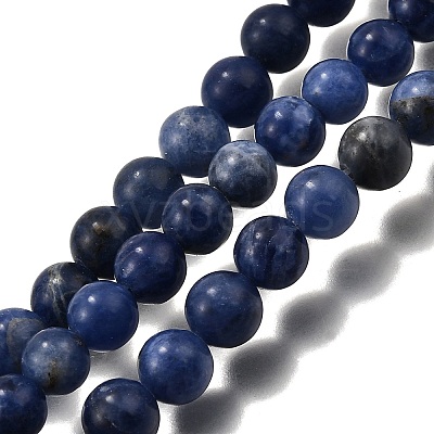 Natural Sodalite Round Bead Strands X-G-P072-27-6mm-1