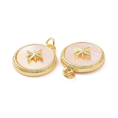 Brass Shell Pendants KK-E068-VC114-1