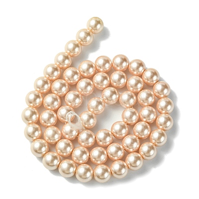 Eco-Friendly Glass Pearl Beads Strands HY-A008-8mm-RB092-1