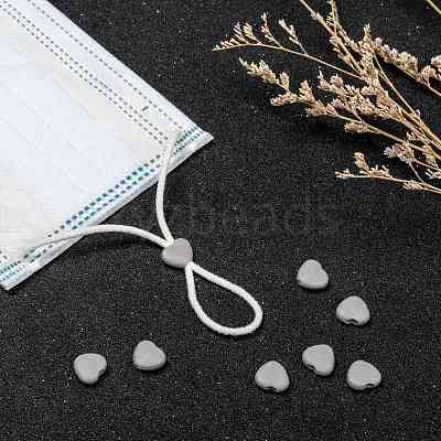 Heart PVC Plastic Cord Lock for Mouth Cover KY-D013-04E-1
