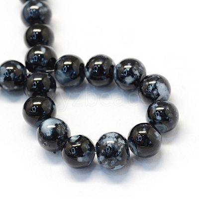 Baking Paint Glass Round Bead Strands X-DGLA-Q019-8mm-73-1