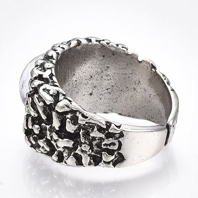 Alloy Glass Cuff Finger Rings RJEW-T006-01B-1