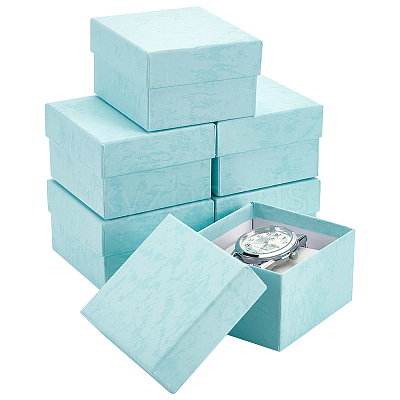 Cardboard Jewelry Watch Storage Gift Box CON-WH0092-67C-1