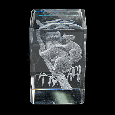 3D Laser Engraving Animal Glass Figurine DJEW-R013-01E-1