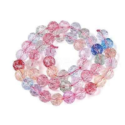 Crackle Transparent Glass Beads Strands GLAA-N068-06A-14-1