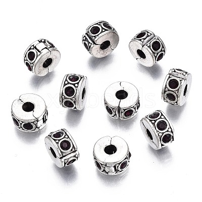 Brass Rhinestone European Clasps KK-N291-01AS-08-1
