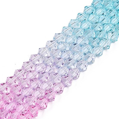 Gradient Color Baking Paint Glass Bead Strands DGLA-A039-T2mm-A05-1
