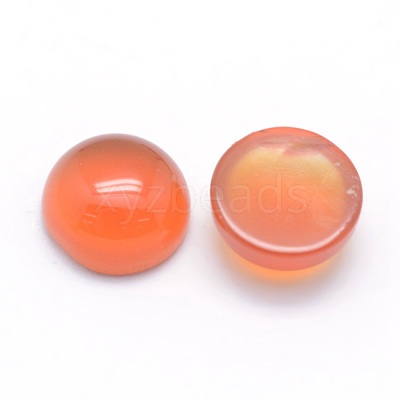 Natural Carnelian Cabochons G-P393-R18-6mm-1