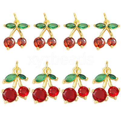 8Pcs 2 Styles Brass Charms KK-SC0006-89-1