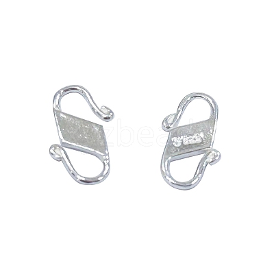 925 Sterling Silver S-Hook Clasps DIY-WH0430-619B-S-1