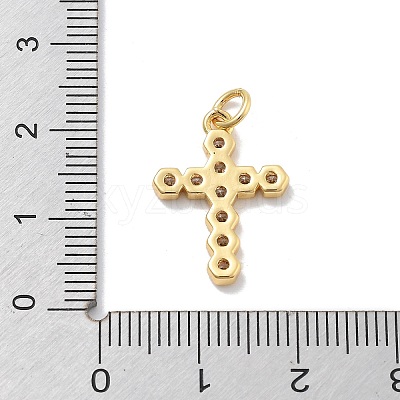 Brass Micro Pave Cubic Zirconia Pendants KK-M305-01G-01-1