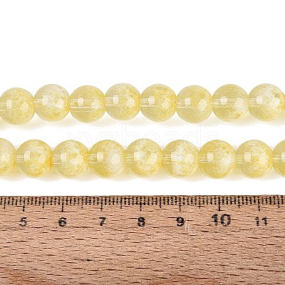 Transparent Half Spray Painted Glass Beads Strands GLAA-Q110-02A-01-1