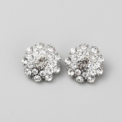 1-Hole Alloy Shank Buttons BUTT-WH0001-08-1