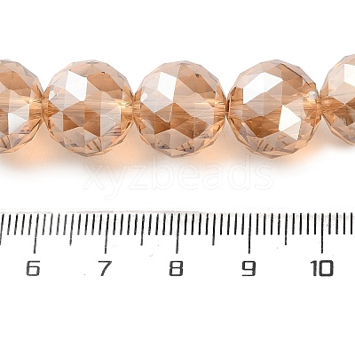 Transparent Electroplate Glass Beads Strands EGLA-N002-34E-F01-1