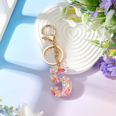 Number 5 Transparent Resin Keychains KEYC-TADJ0001-10E-1