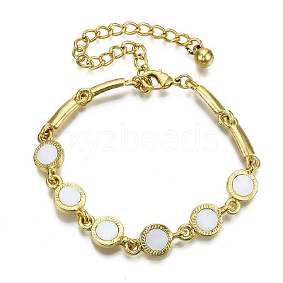 Electroplated Alloy Link Bracelets BJEW-T012-010-RS-1
