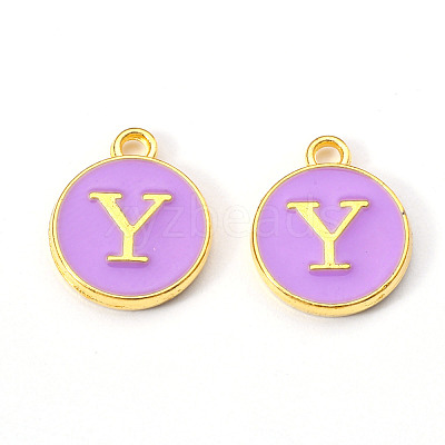 Golden Plated Alloy Enamel Charms X-ENAM-S118-10Y-1