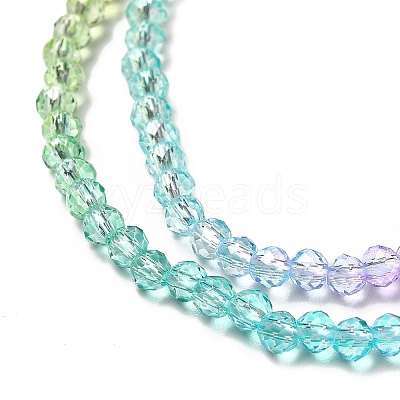 Transparent Gradient Color Glass Beads Strands GLAA-H021-01B-16-1