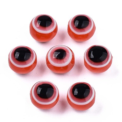 Round Evil Eye Resin Beads LS-RESI-R159-6mm-05-1