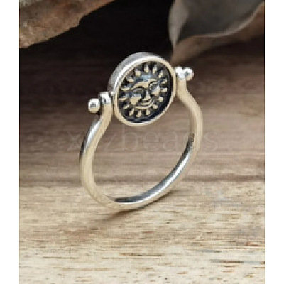 Zinc Alloy Finger Two Sided Rotatable Finger Rings FS-WG6AB10-04-1