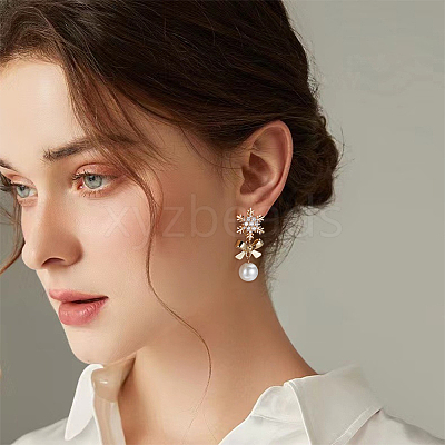 2 Pairs 2 Colors Brass Micro Pave 3A Clear Cubic Zirconia Clip-on Earrings EJEW-BBC0001-59-1