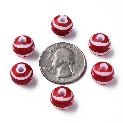 Opaque Striped Acrylic Beads MACR-S373-27A-01-1