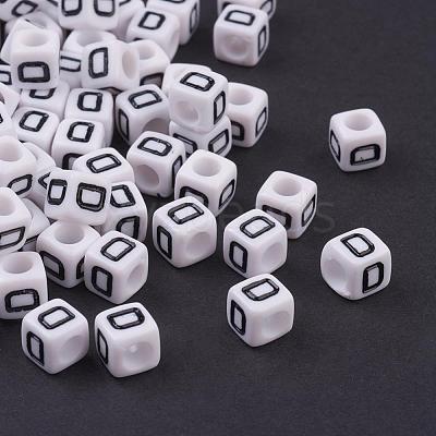 Acrylic Horizontal Hole Letter Beads PL37C9308-D-1