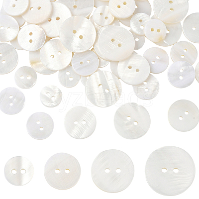 60Pcs 4 Styles Shell Buttons BUTT-SP0001-17-1