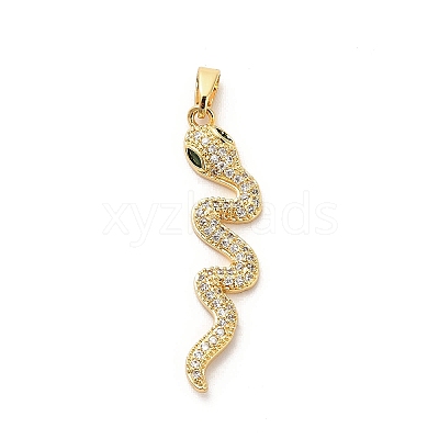 Brass Micro Pave Cubic Zirconia Pendants KK-C108-01C-G-1