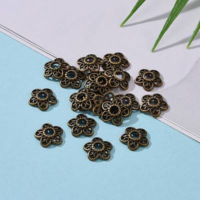 Tibetan Style Alloy Bead Caps K0P34071-1