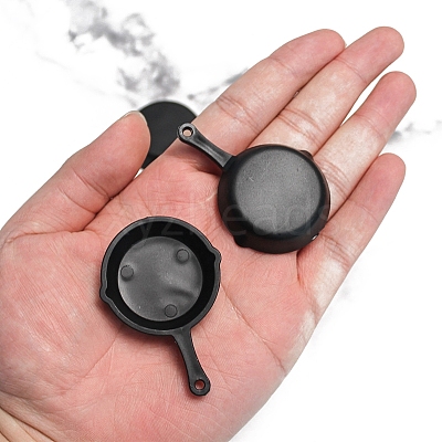 10Pcs Plastic Frying Pan Miniature Ornaments PW-WG6F097-01-1