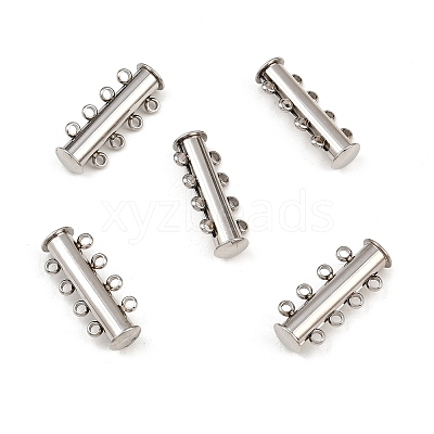 Non-Tarnish 4-Strands 304 Stainless Steel Slide Lock Clasps LS-STAS-H402-35P-01-1