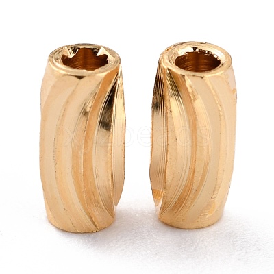 Brass Corrugated Beads KK-O133-210B-G-1