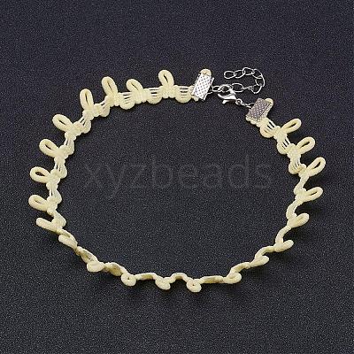 Cloth Gothic Choker Necklaces NJEW-E085-29B-1