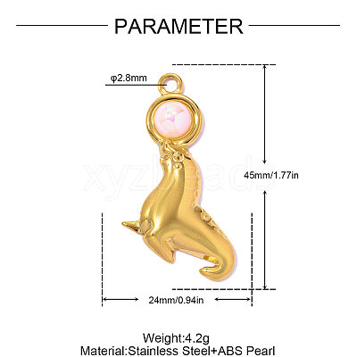 304 Stainless Steel Pendants STAS-OY017-63G-1