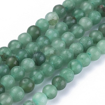 Natural Green Aventurine Beads Strands G-Q462-8mm-20A-1