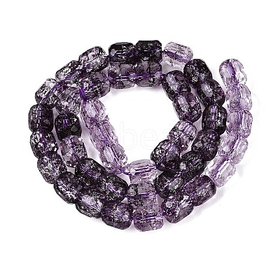 Transparent Crackle Glass Beads Strands GLAA-Q108-04A-06-1