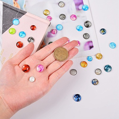Luminous Glass Cabochons GLAA-SZ0001-12-1