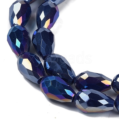 Opaque Solid Color Electroplate Glass Beads Strands EGLA-N013-P6mm-B03-1