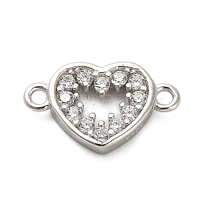 925 Sterling Silver Micro Pave Cubic Zirconia Connector Charms STER-U009-03P-02-1