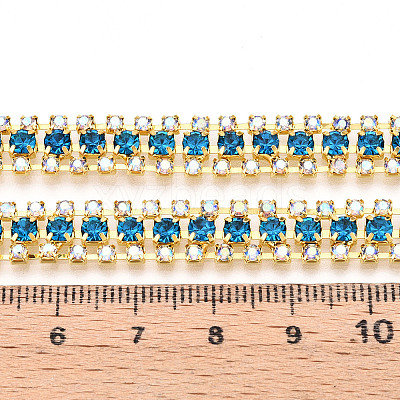 Iron Rhinestone Cup Chains CH-T006-04G-08-1