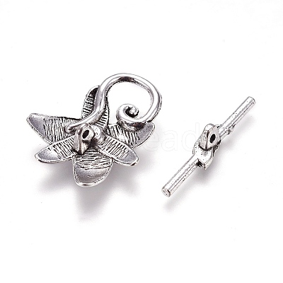 Tibetan Style Alloy Toggle Clasps PALLOY-F230-02AS-1