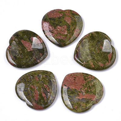 Natural Unakite Thumb Worry Stone G-N0325-01T-1