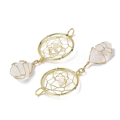 Raw Rough Natural Quartz Crystal Coppwer Wire Wrapped Big Pendants G-G314-02G-04-1