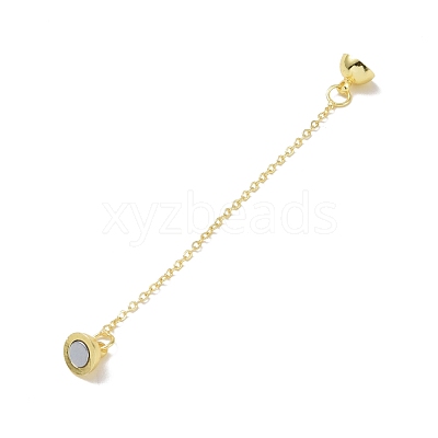 Brass Magnetic Clasp with Cable Safety Chain KK-F839-036G-1