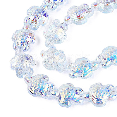Electroplate Transparent Glass Beads Strands EGLA-N055-04A-1