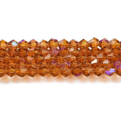 Transparent Electroplate Glass Beads Strands EGLA-A039-T6mm-L28-1