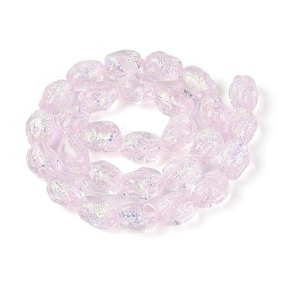 Handmade Foil Glass Beads Strands FOIL-N033-02G-1
