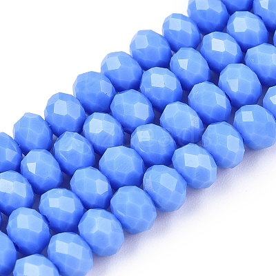 Opaque Solid Color Imitation Jade Glass Beads Strands EGLA-A044-P6mm-D17-1